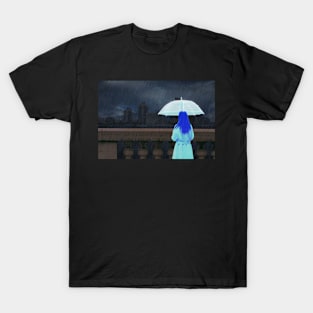 Hologram Girl in the Rain T-Shirt